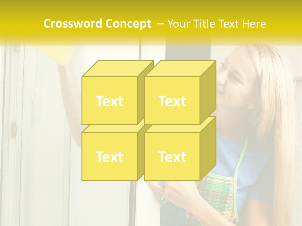 A Woman Cleaning A Door With A Sponge PowerPoint Template