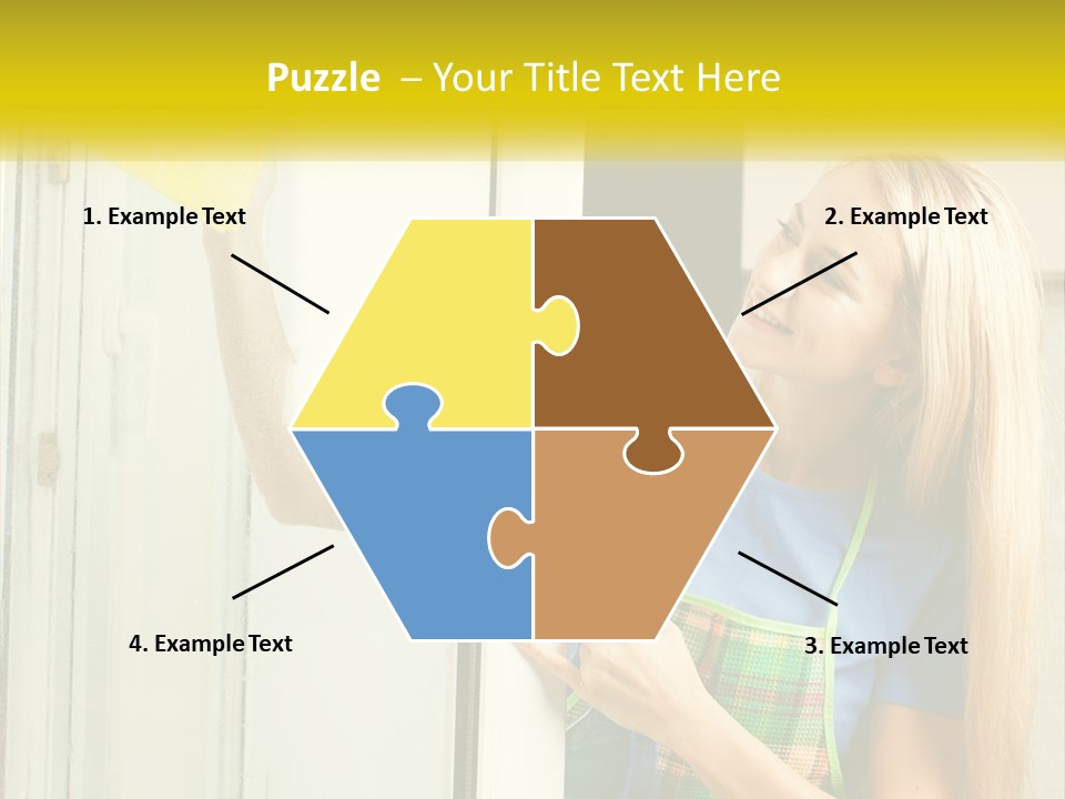 A Woman Cleaning A Door With A Sponge PowerPoint Template