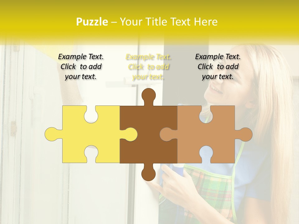 A Woman Cleaning A Door With A Sponge PowerPoint Template