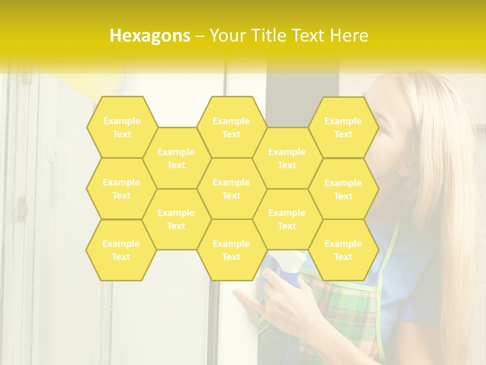 A Woman Cleaning A Door With A Sponge PowerPoint Template