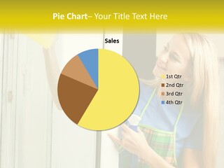 A Woman Cleaning A Door With A Sponge PowerPoint Template