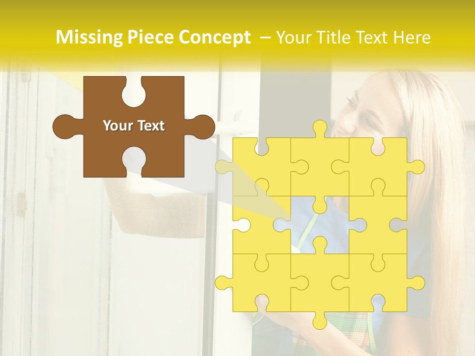 A Woman Cleaning A Door With A Sponge PowerPoint Template