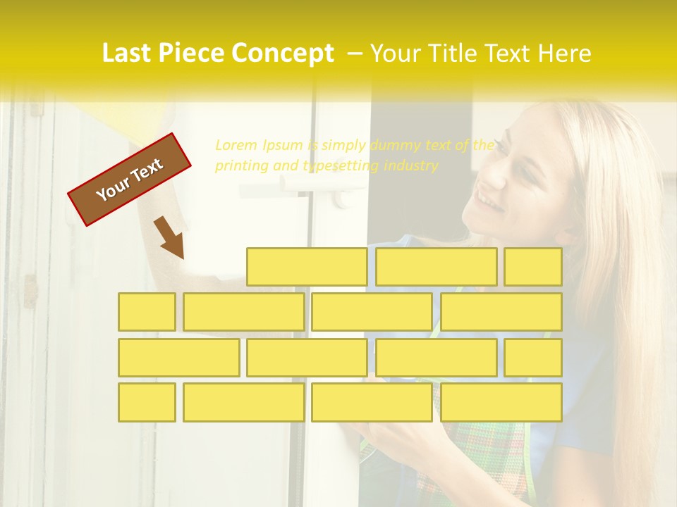 A Woman Cleaning A Door With A Sponge PowerPoint Template
