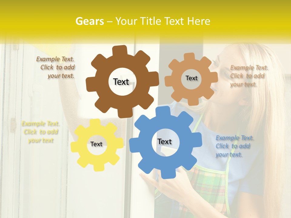 A Woman Cleaning A Door With A Sponge PowerPoint Template