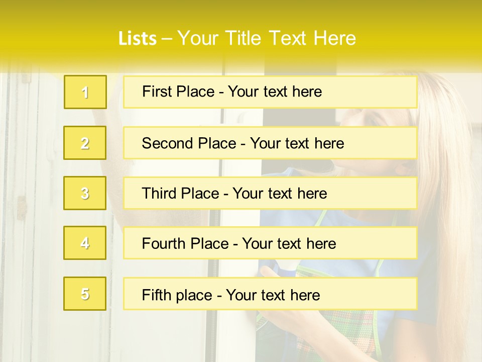 A Woman Cleaning A Door With A Sponge PowerPoint Template
