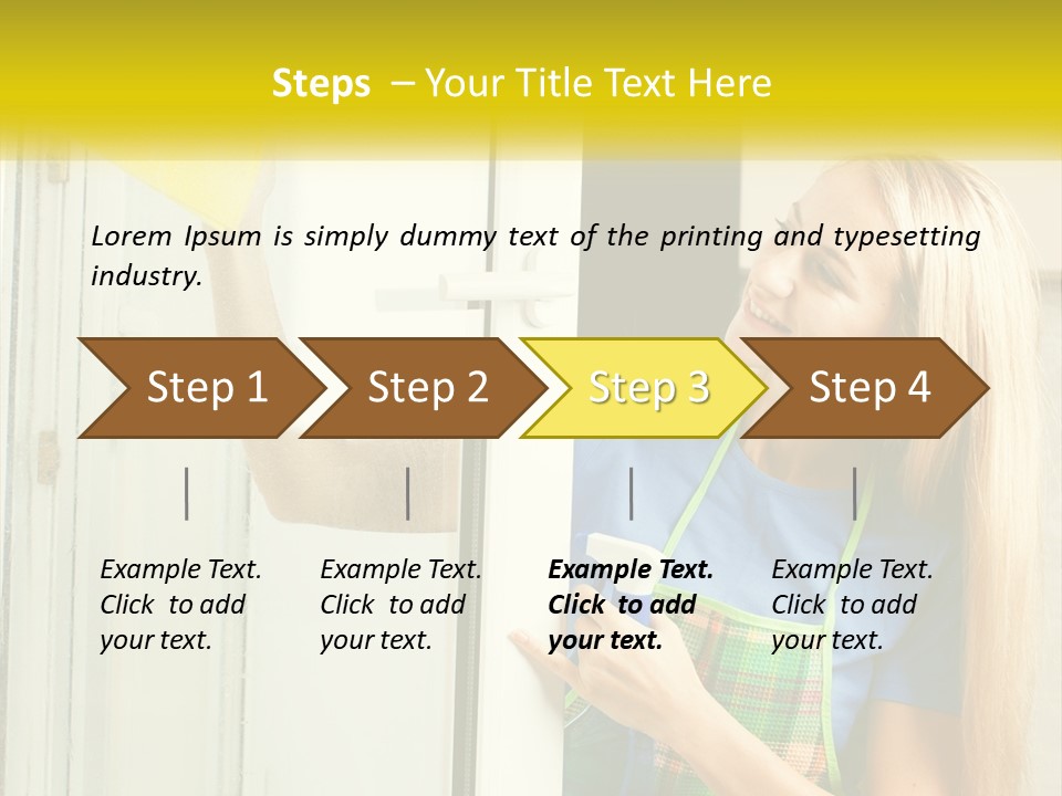 A Woman Cleaning A Door With A Sponge PowerPoint Template