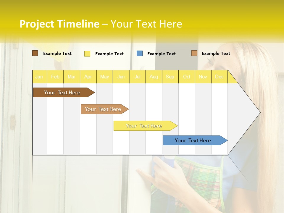 A Woman Cleaning A Door With A Sponge PowerPoint Template