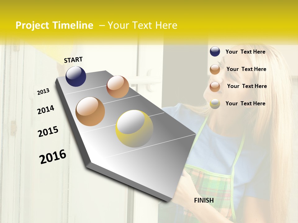 A Woman Cleaning A Door With A Sponge PowerPoint Template