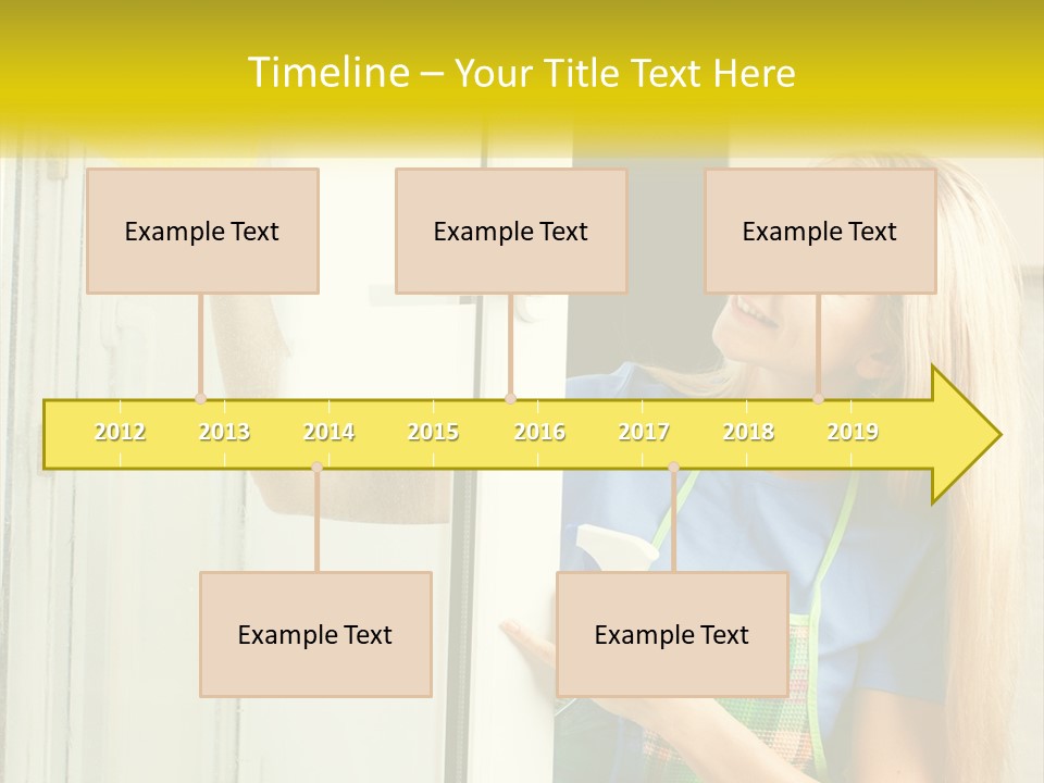 A Woman Cleaning A Door With A Sponge PowerPoint Template