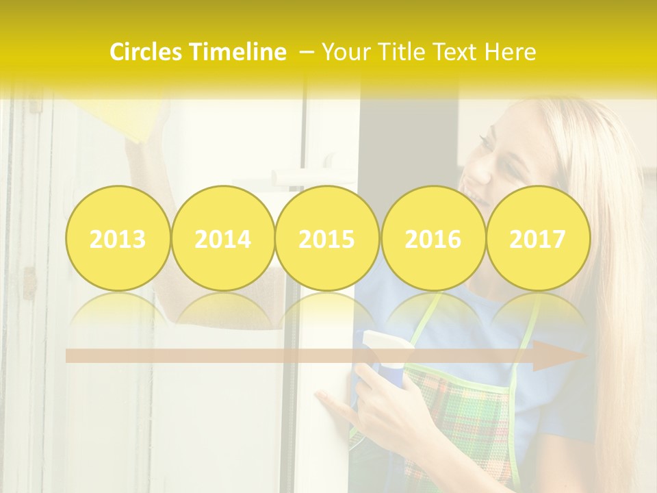 A Woman Cleaning A Door With A Sponge PowerPoint Template