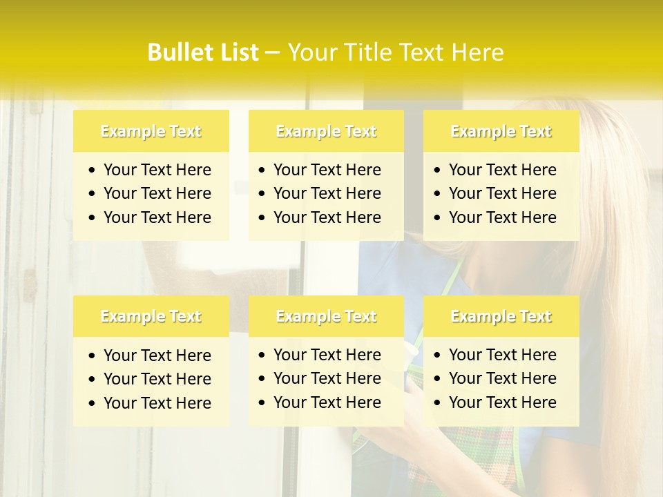 A Woman Cleaning A Door With A Sponge PowerPoint Template