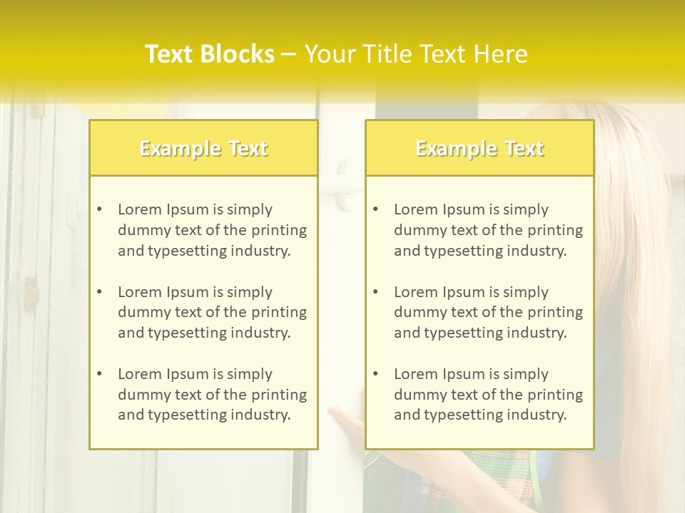 A Woman Cleaning A Door With A Sponge PowerPoint Template