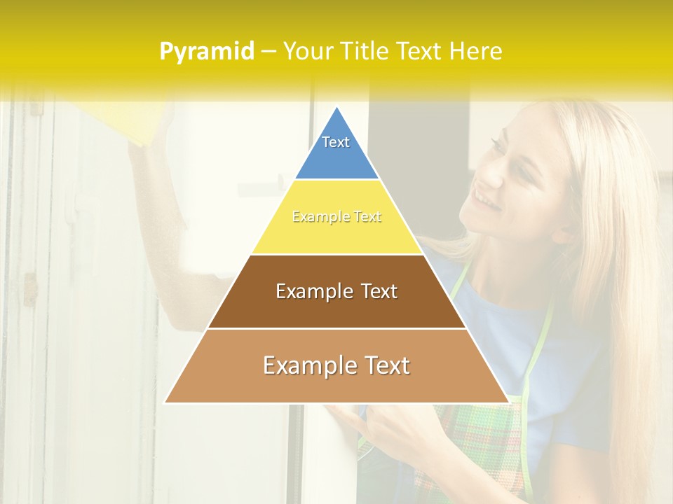 A Woman Cleaning A Door With A Sponge PowerPoint Template