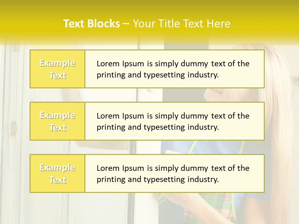 A Woman Cleaning A Door With A Sponge PowerPoint Template
