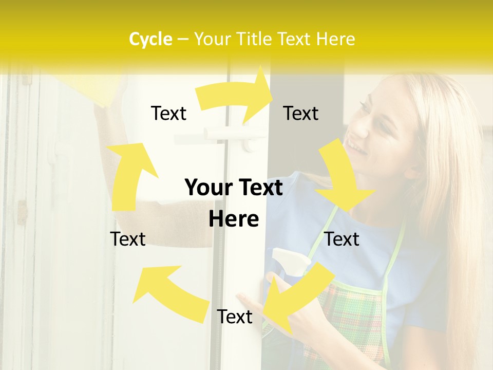 A Woman Cleaning A Door With A Sponge PowerPoint Template