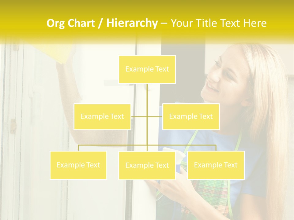 A Woman Cleaning A Door With A Sponge PowerPoint Template