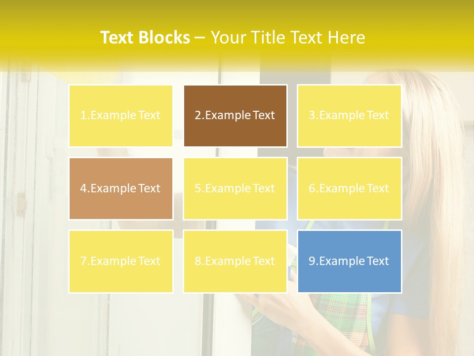 A Woman Cleaning A Door With A Sponge PowerPoint Template