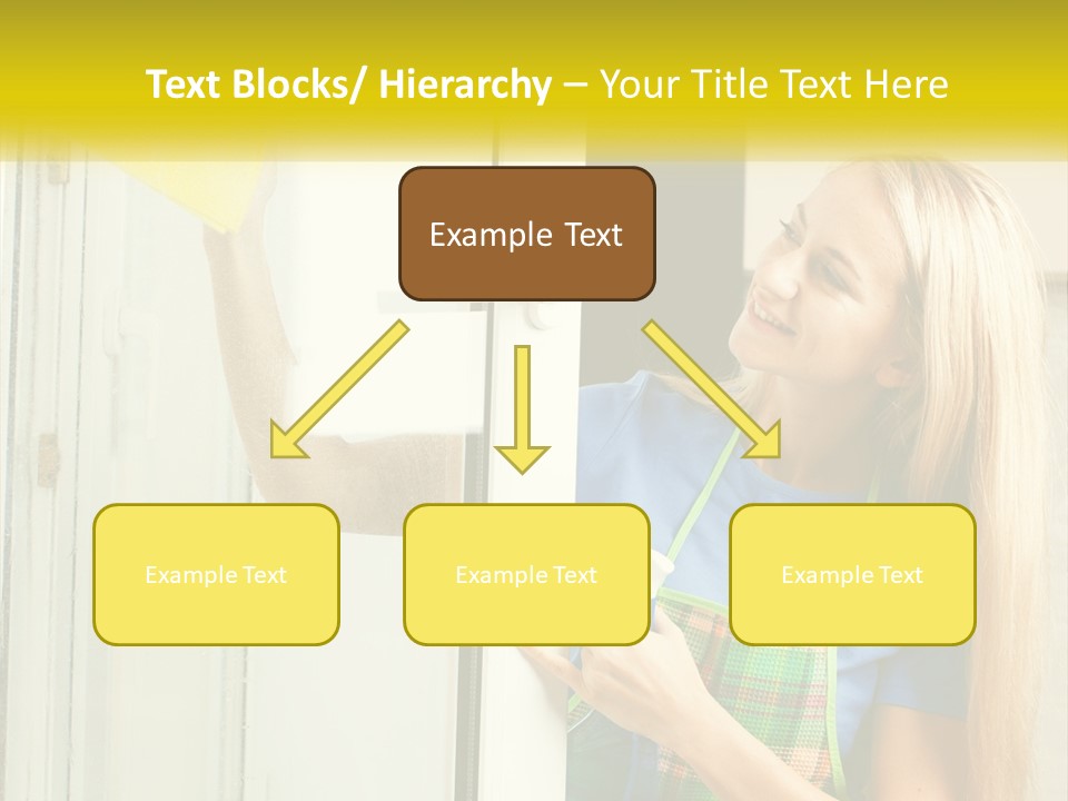 A Woman Cleaning A Door With A Sponge PowerPoint Template