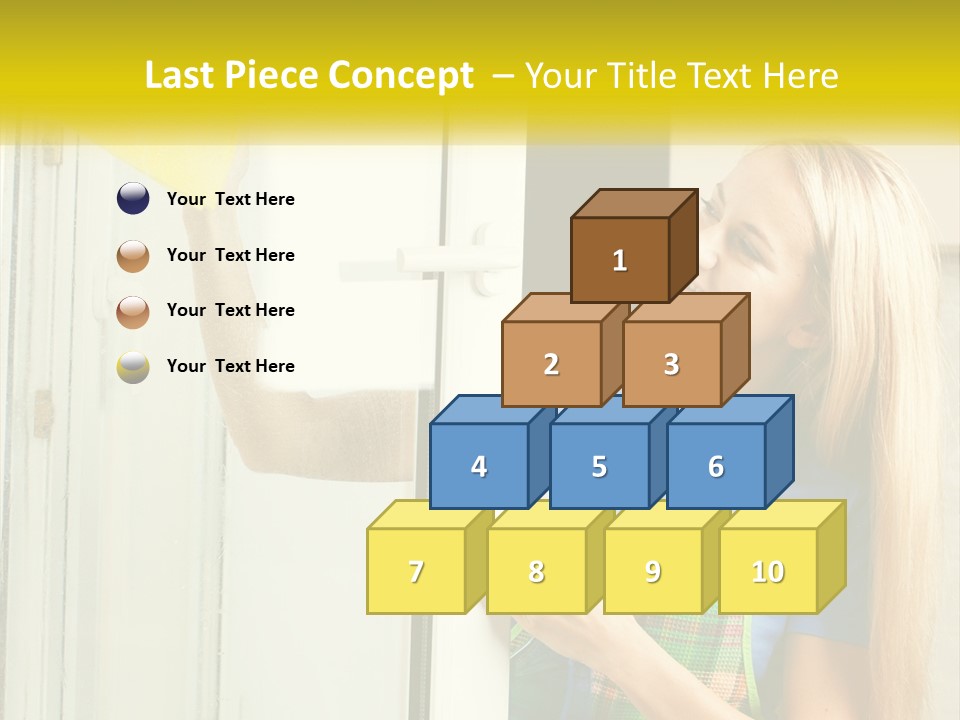 A Woman Cleaning A Door With A Sponge PowerPoint Template
