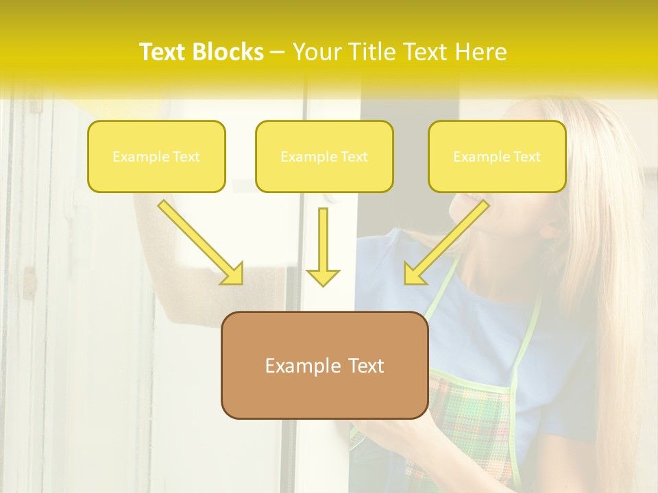 A Woman Cleaning A Door With A Sponge PowerPoint Template