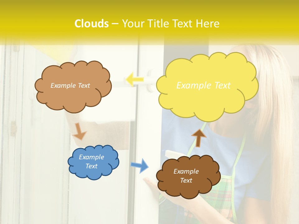 A Woman Cleaning A Door With A Sponge PowerPoint Template
