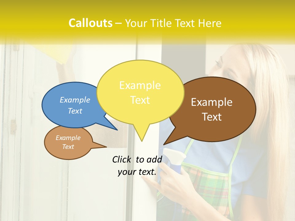A Woman Cleaning A Door With A Sponge PowerPoint Template