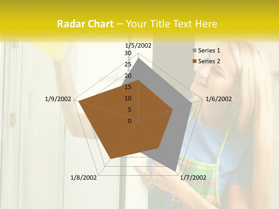 A Woman Cleaning A Door With A Sponge PowerPoint Template