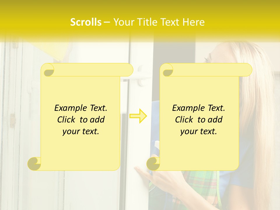 A Woman Cleaning A Door With A Sponge PowerPoint Template