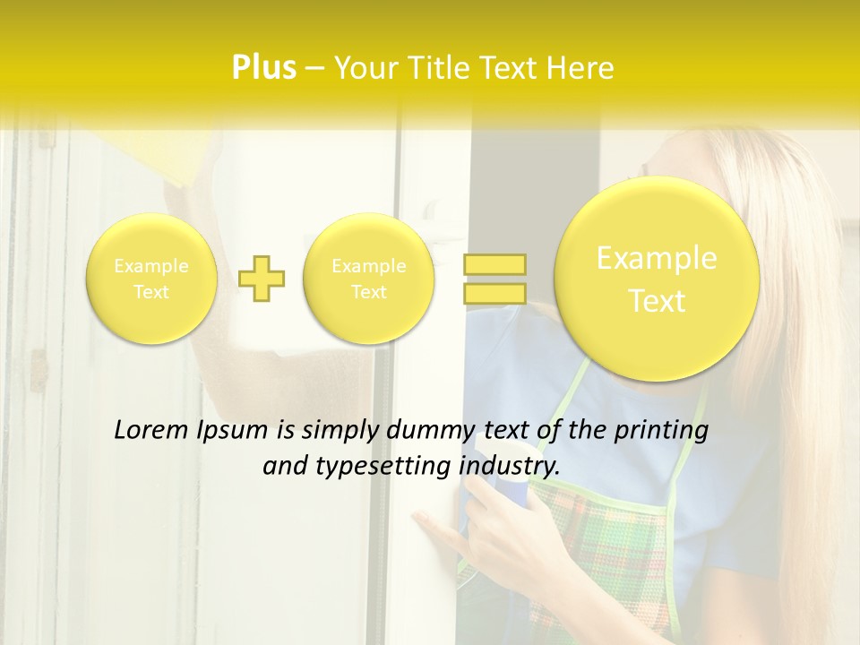 A Woman Cleaning A Door With A Sponge PowerPoint Template