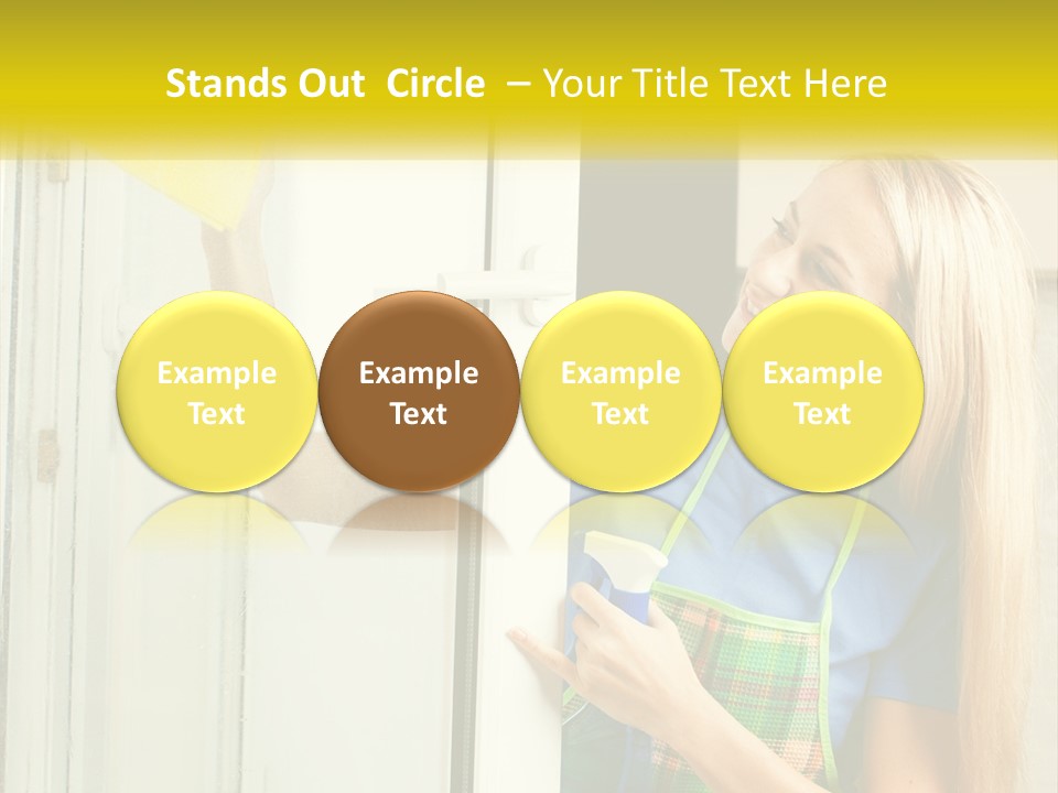 A Woman Cleaning A Door With A Sponge PowerPoint Template