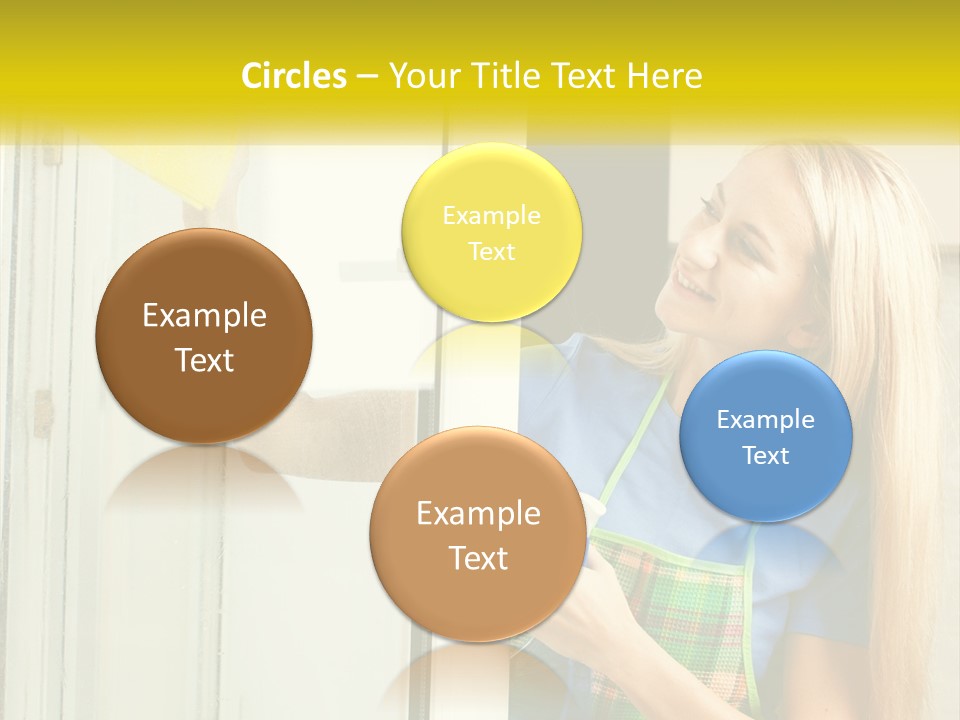 A Woman Cleaning A Door With A Sponge PowerPoint Template