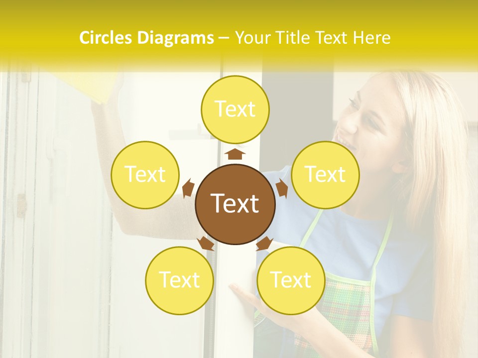 A Woman Cleaning A Door With A Sponge PowerPoint Template