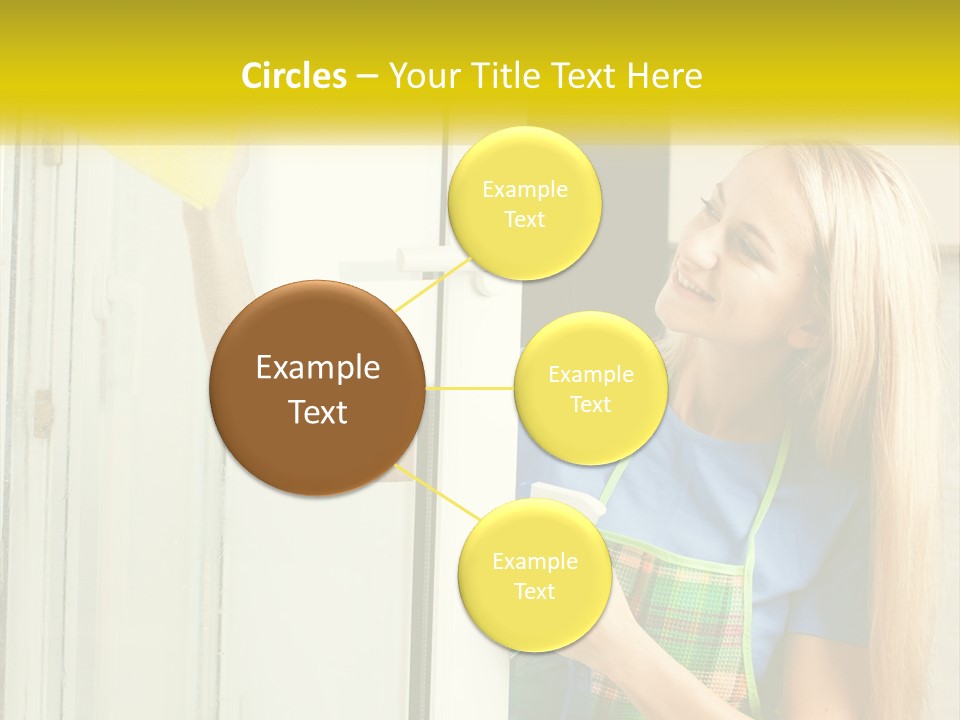 A Woman Cleaning A Door With A Sponge PowerPoint Template
