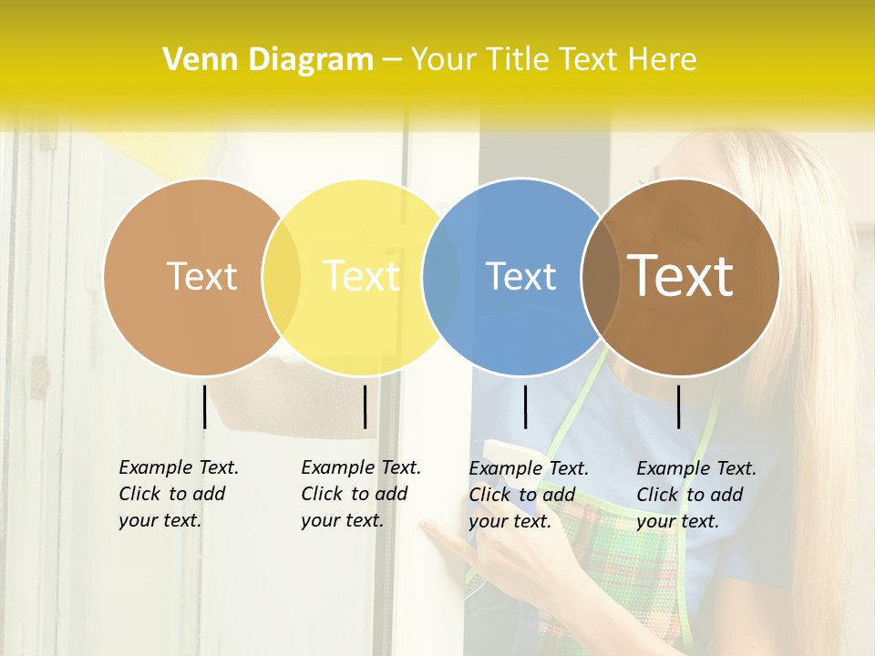 A Woman Cleaning A Door With A Sponge PowerPoint Template