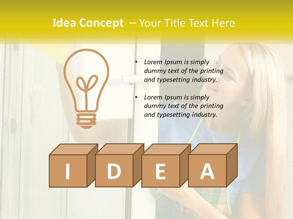 A Woman Cleaning A Door With A Sponge PowerPoint Template