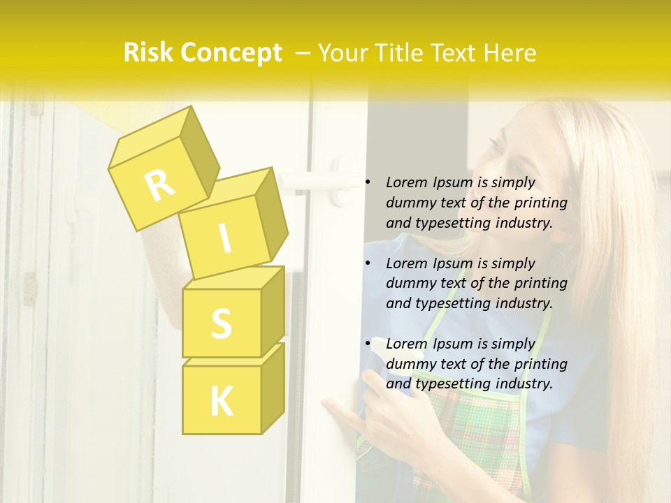 A Woman Cleaning A Door With A Sponge PowerPoint Template