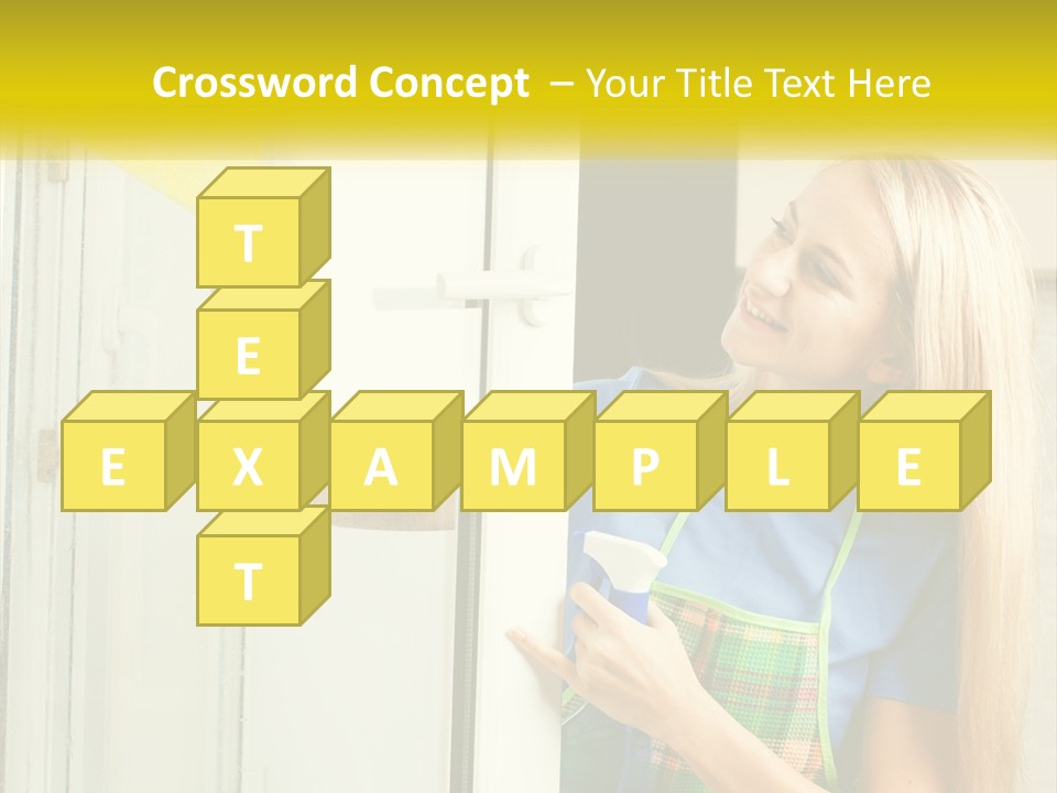 A Woman Cleaning A Door With A Sponge PowerPoint Template
