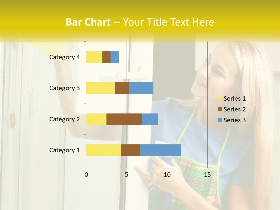 A Woman Cleaning A Door With A Sponge PowerPoint Template