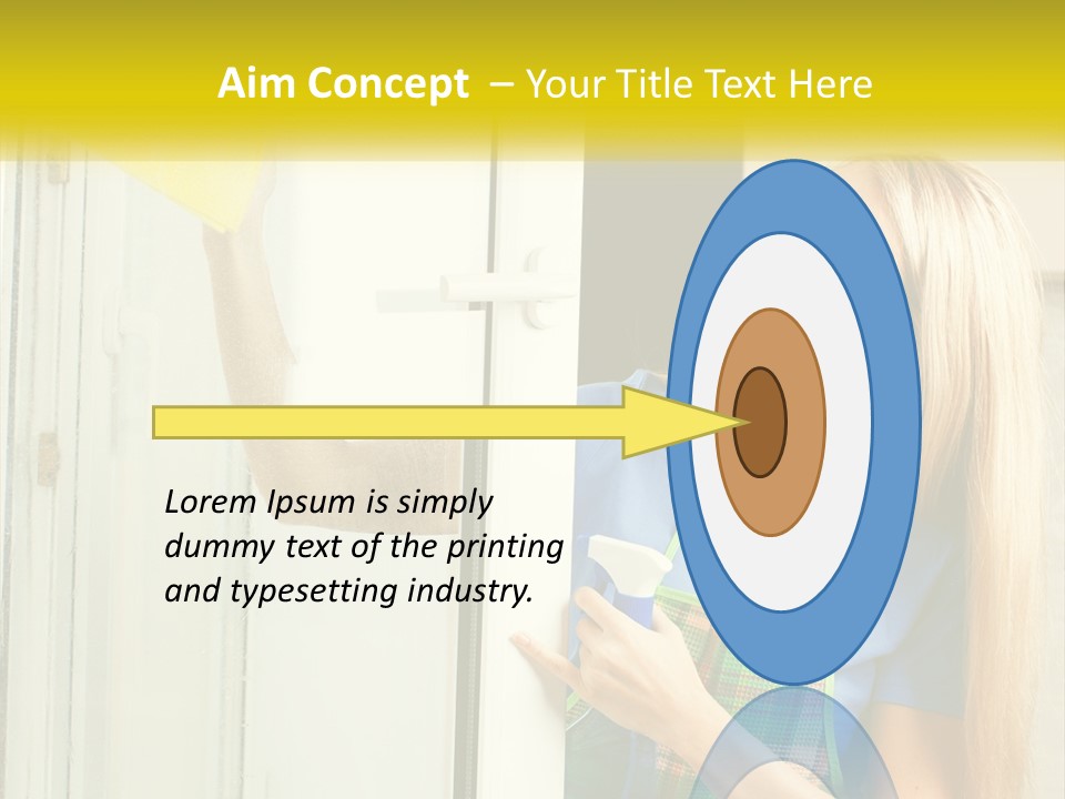 A Woman Cleaning A Door With A Sponge PowerPoint Template