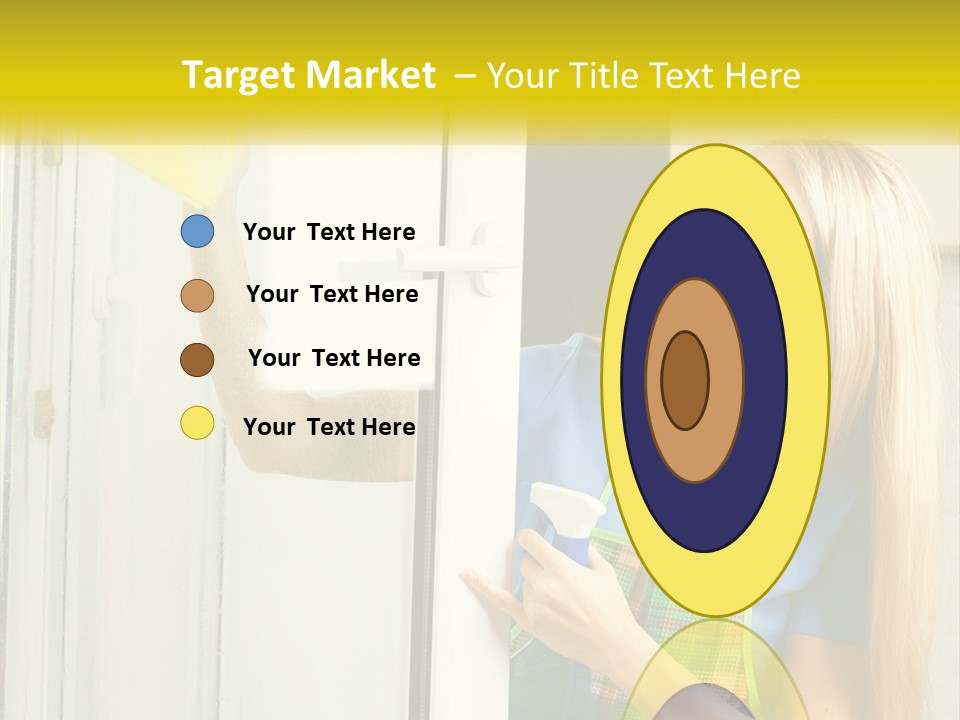 A Woman Cleaning A Door With A Sponge PowerPoint Template