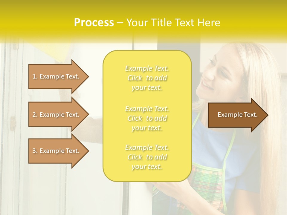 A Woman Cleaning A Door With A Sponge PowerPoint Template