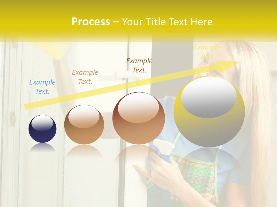 A Woman Cleaning A Door With A Sponge PowerPoint Template
