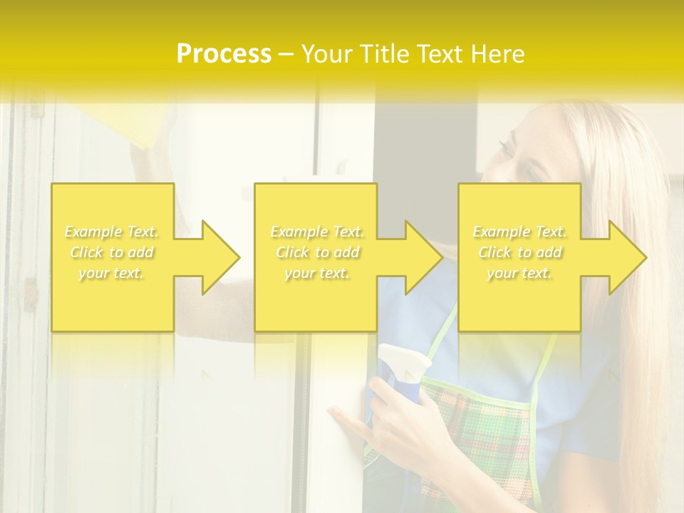 A Woman Cleaning A Door With A Sponge PowerPoint Template