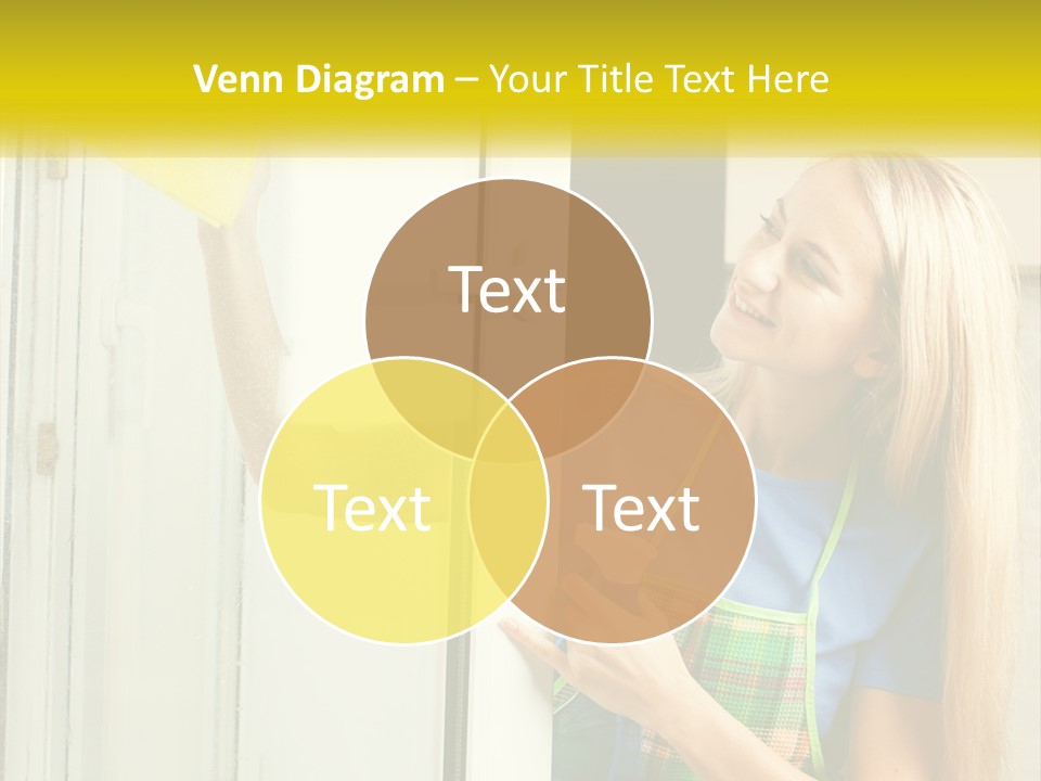 A Woman Cleaning A Door With A Sponge PowerPoint Template