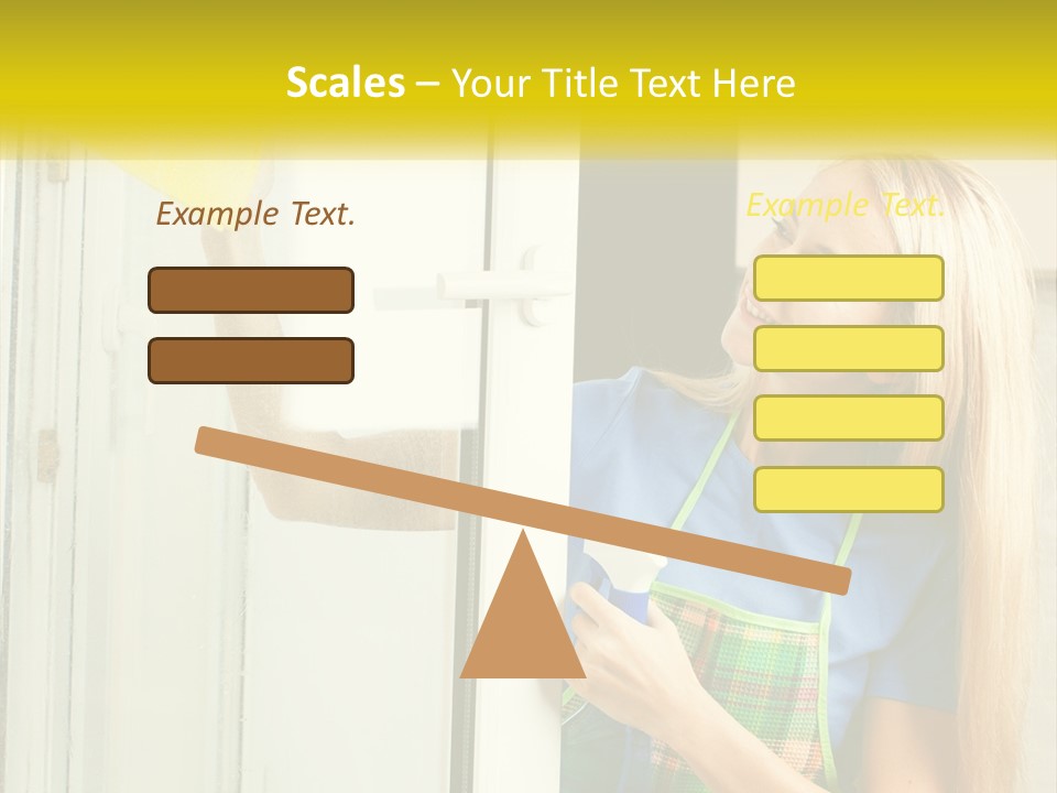 A Woman Cleaning A Door With A Sponge PowerPoint Template