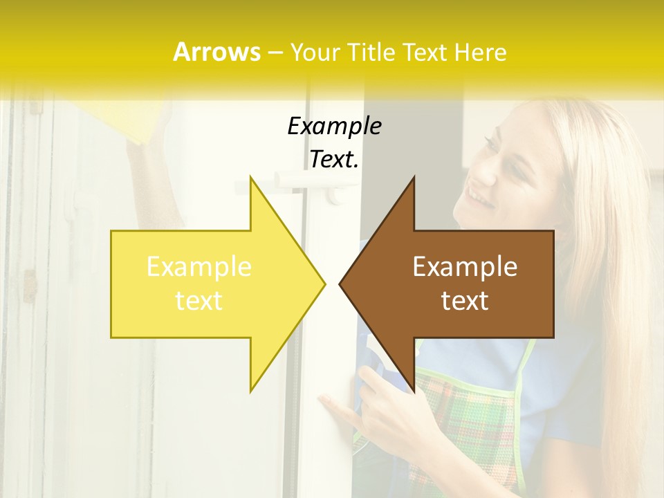 A Woman Cleaning A Door With A Sponge PowerPoint Template