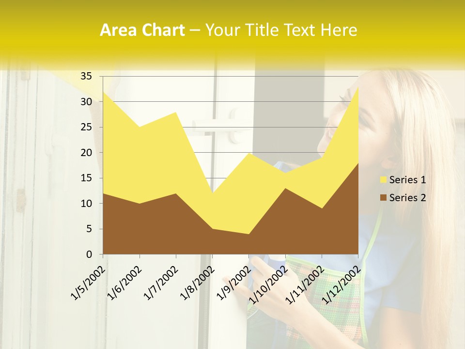 A Woman Cleaning A Door With A Sponge PowerPoint Template