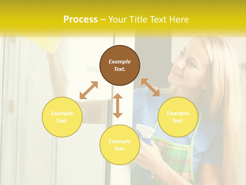 A Woman Cleaning A Door With A Sponge PowerPoint Template