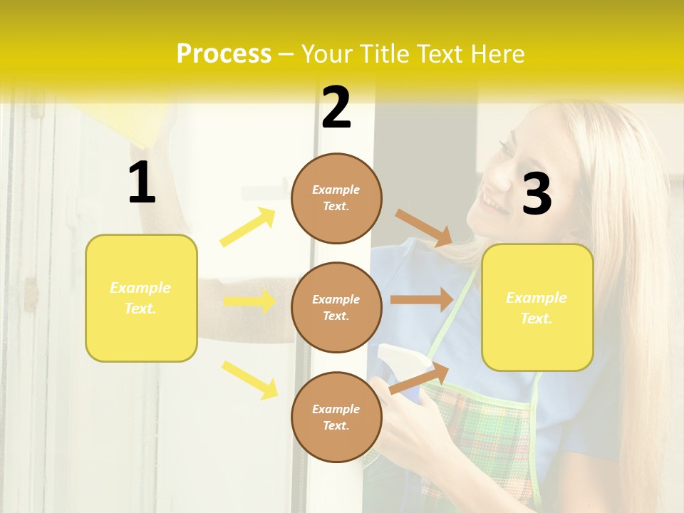 A Woman Cleaning A Door With A Sponge PowerPoint Template