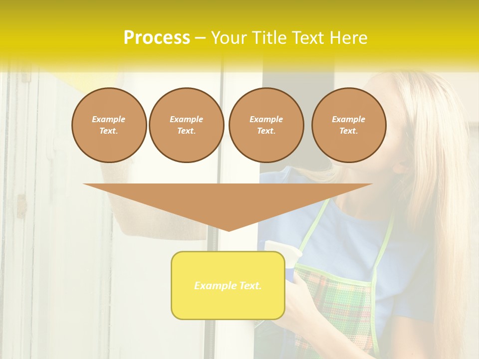 A Woman Cleaning A Door With A Sponge PowerPoint Template